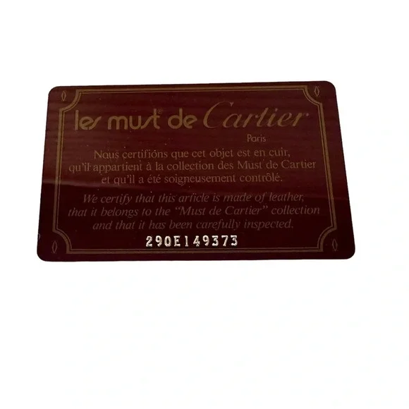 Les must de Cartier Burgundy Cosmetic Pouch Clutch Like New Condition - Picture 9 of 11